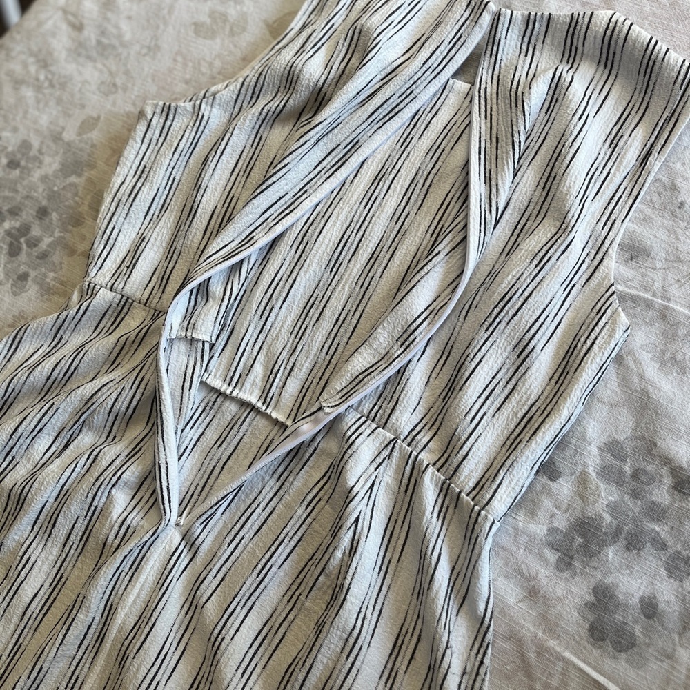 Calvin Klein Black Striped and White Sleeveless Sundress - Picture 14 of 14